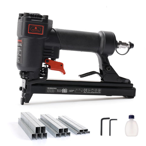 AEROPRO T50JC 20GA stapler front view for precise upholstery work