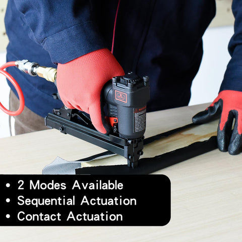 AEROPRO T50JC 20GA stapler trigger and handle enable controlled operation