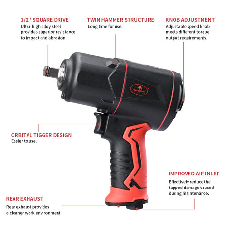 AEROPRO A315 rubber grip handle supports secure, comfortable operation