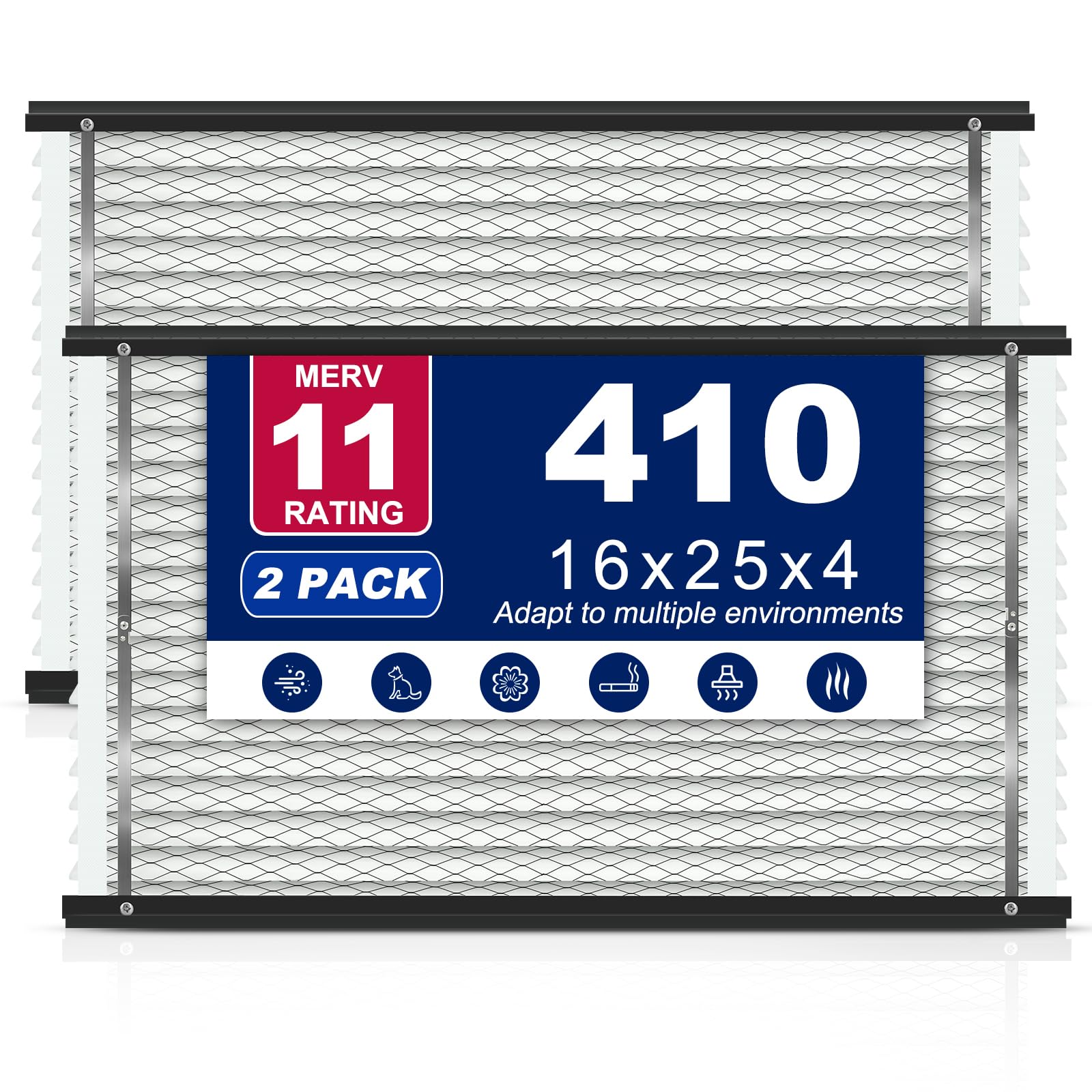 Aerovithera 410 filter 16x25x4 fits AprilAire units for steady airflow.