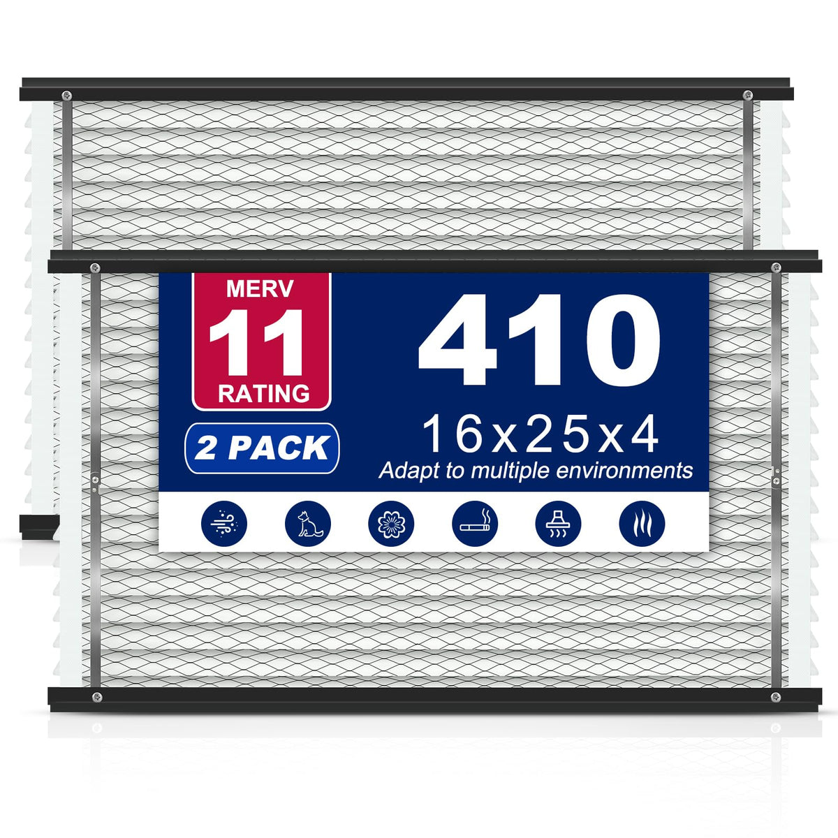 Aerovithera 410 filter 16x25x4 fits AprilAire units for steady airflow.