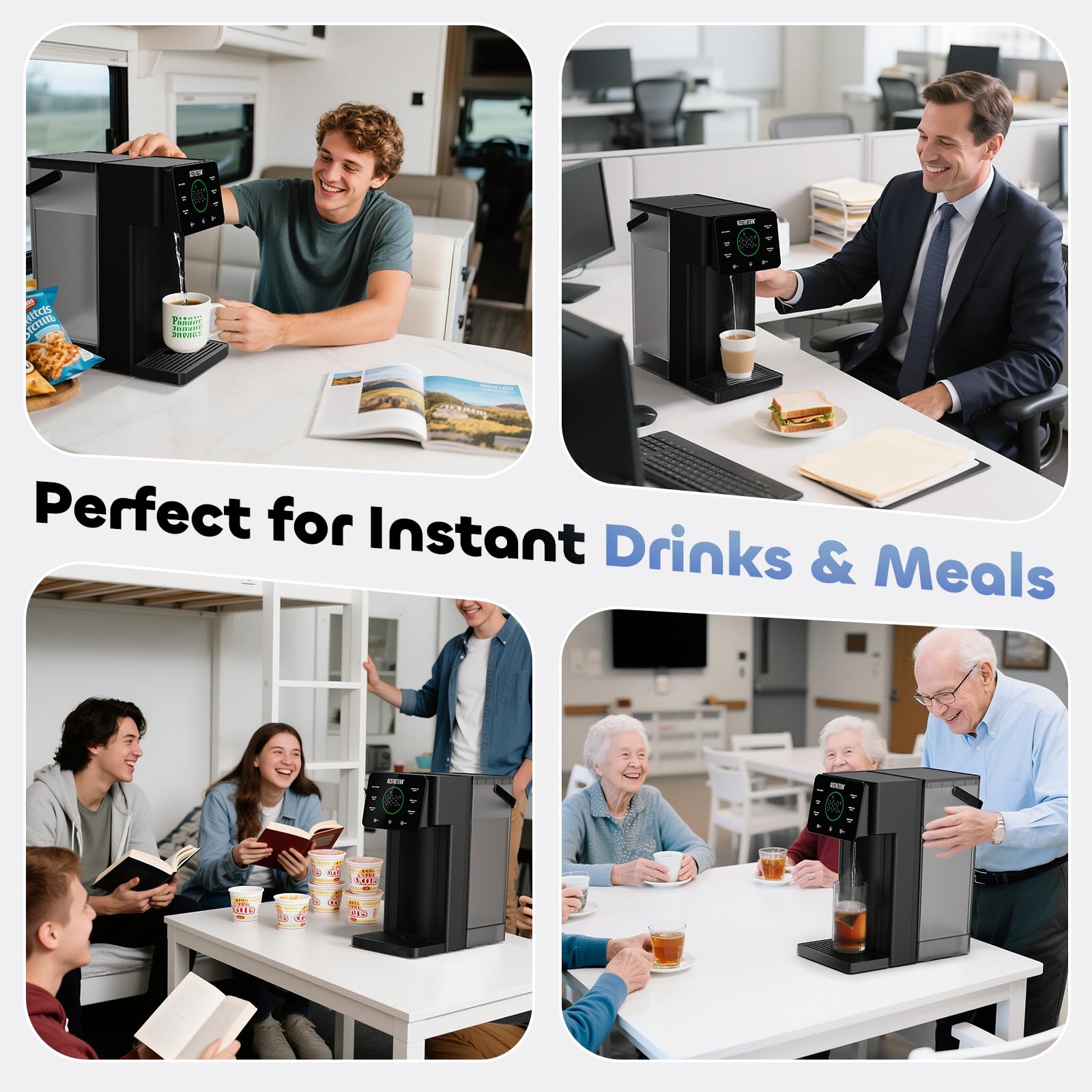 Aesthetern six temperature presets for precise beverage temps.