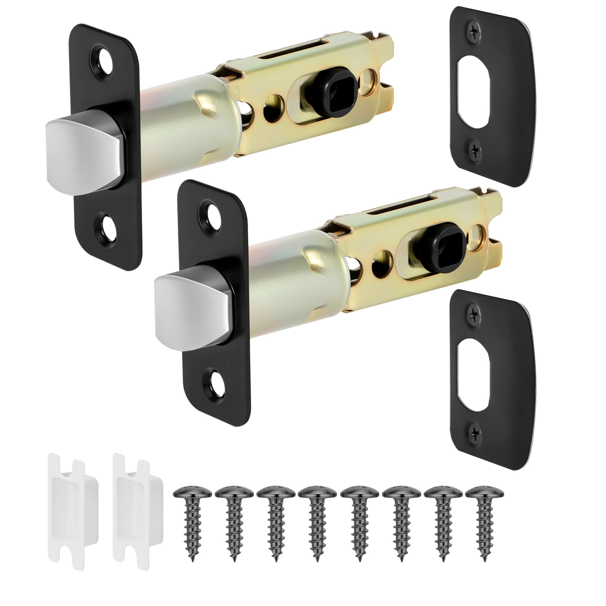 Aesytava matte black 2-pack door latch ready for quick replacement.