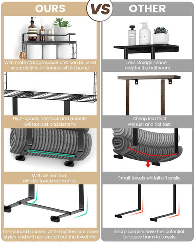Aetyord durable metal and wood construction for long-lasting bathroom organization