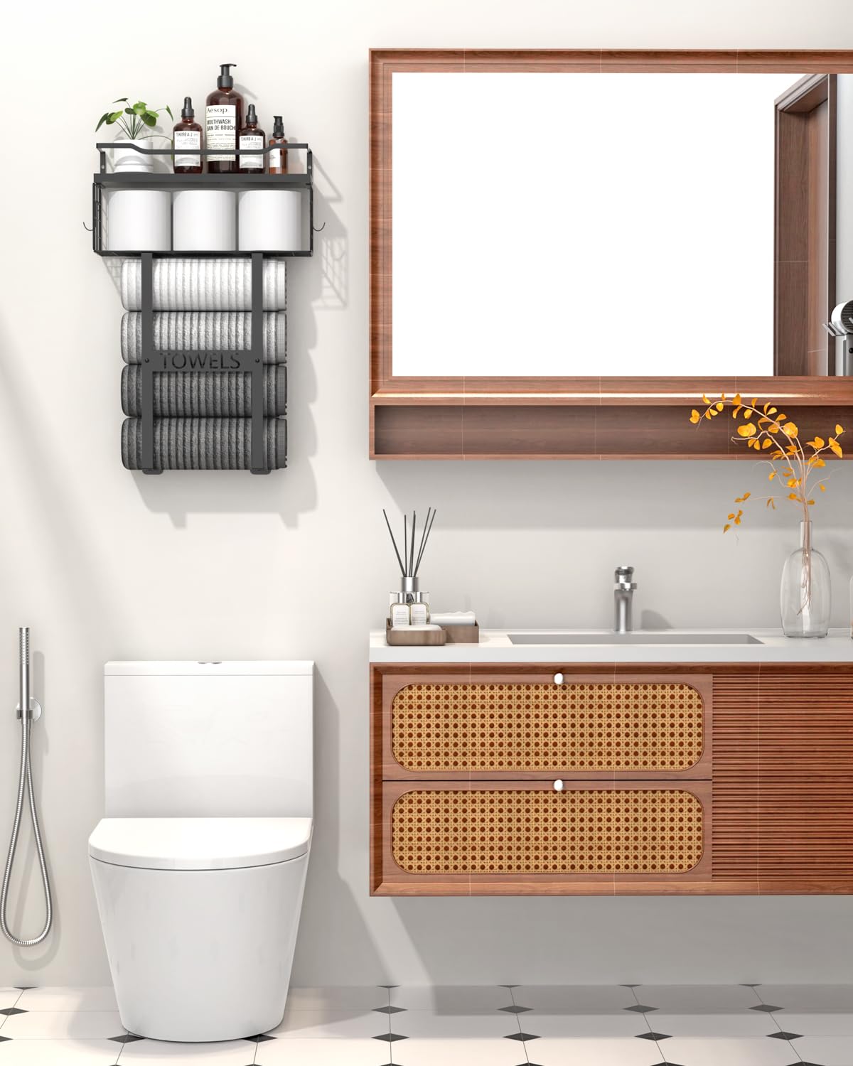 Aetyord space-saving bathroom organization solution above the toilet or near the shower