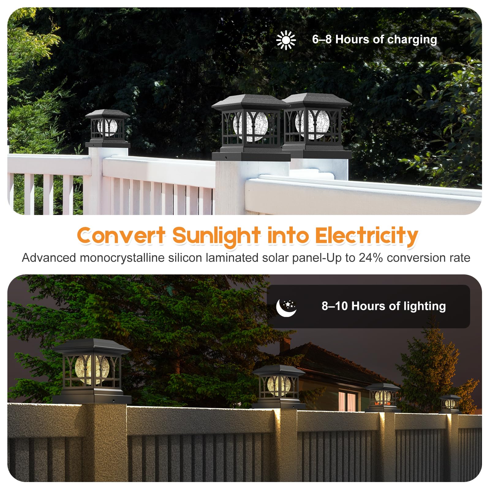 AEYANZZ weatherproof black post light ideal for decks and pathways.