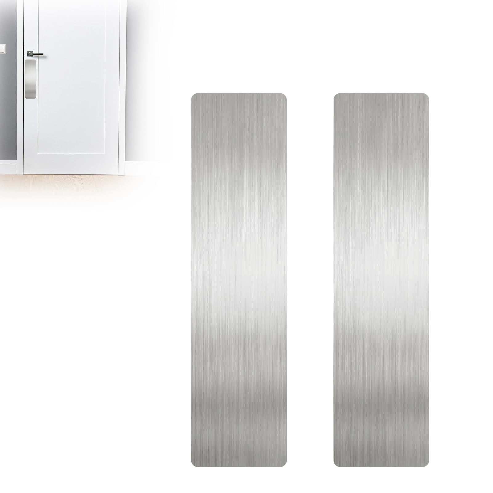 Brushed silver finish suits modern interiors and exterior doors alike.