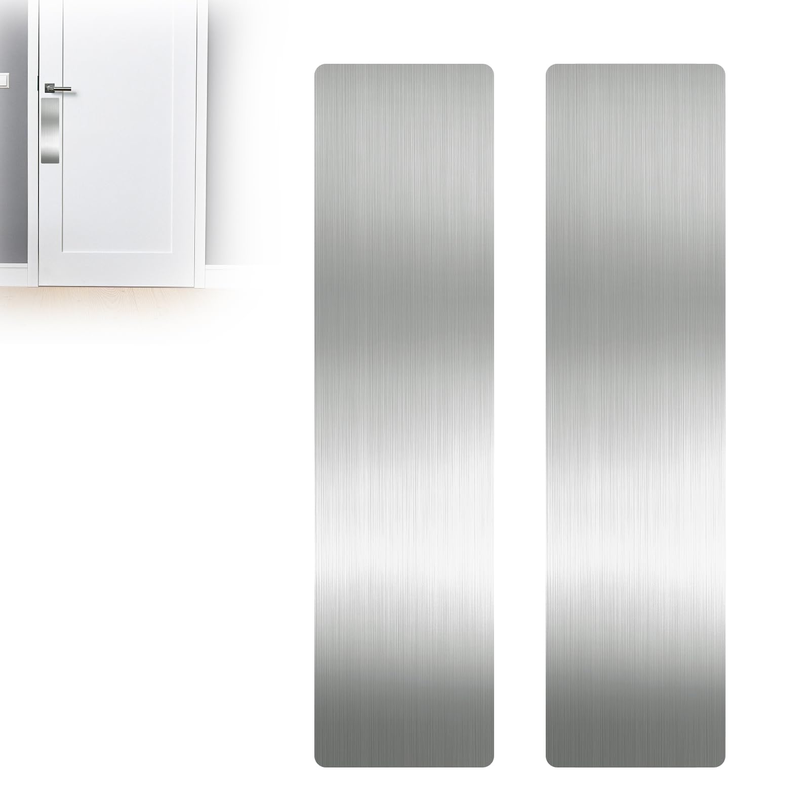 AEYNCBO durable door protector in brushed silver guarding entry doors from pet scratches.