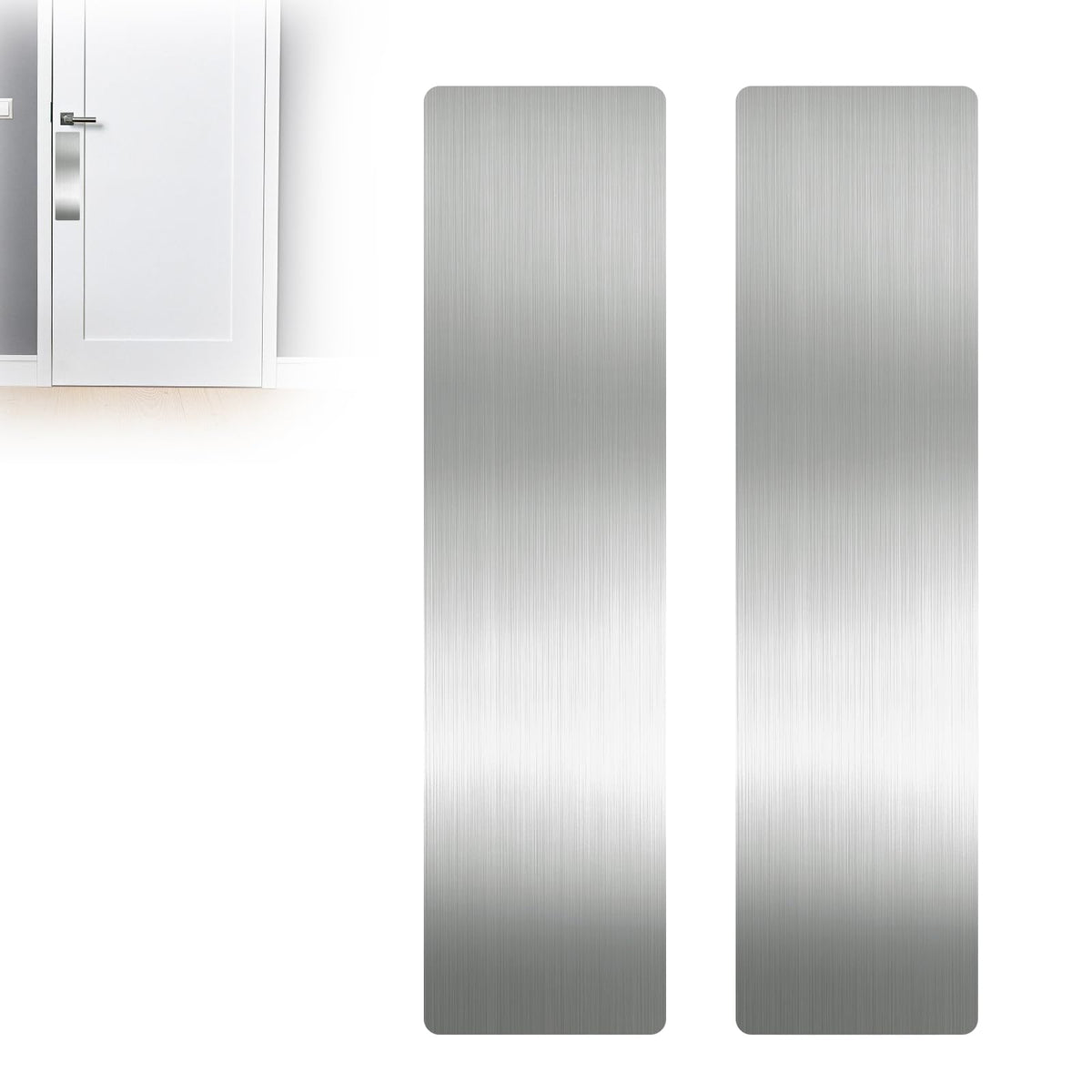 AEYNCBO durable door protector in brushed silver guarding entry doors from pet scratches.