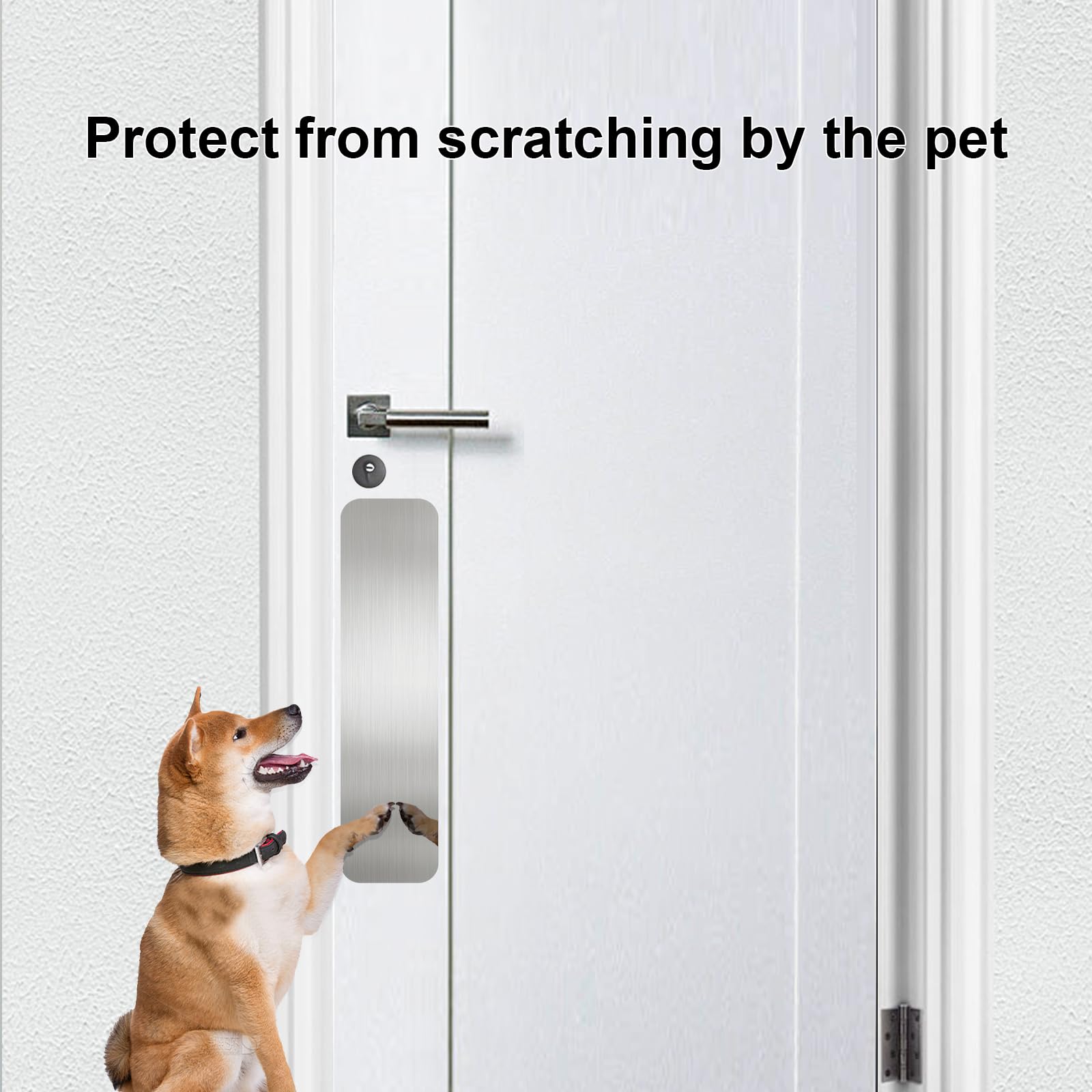 Full coverage of 4x16 inch protector over door handle and baseboard.
