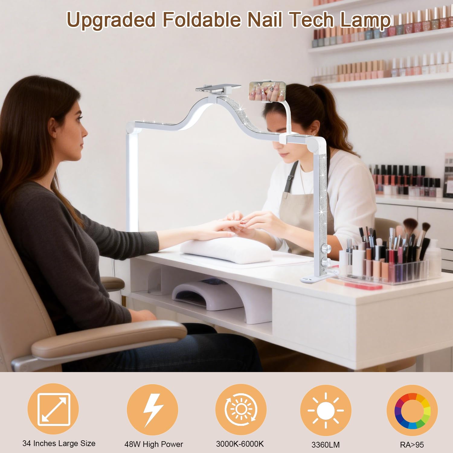 Afatnao nail lamp with middle convex design for client comfort.