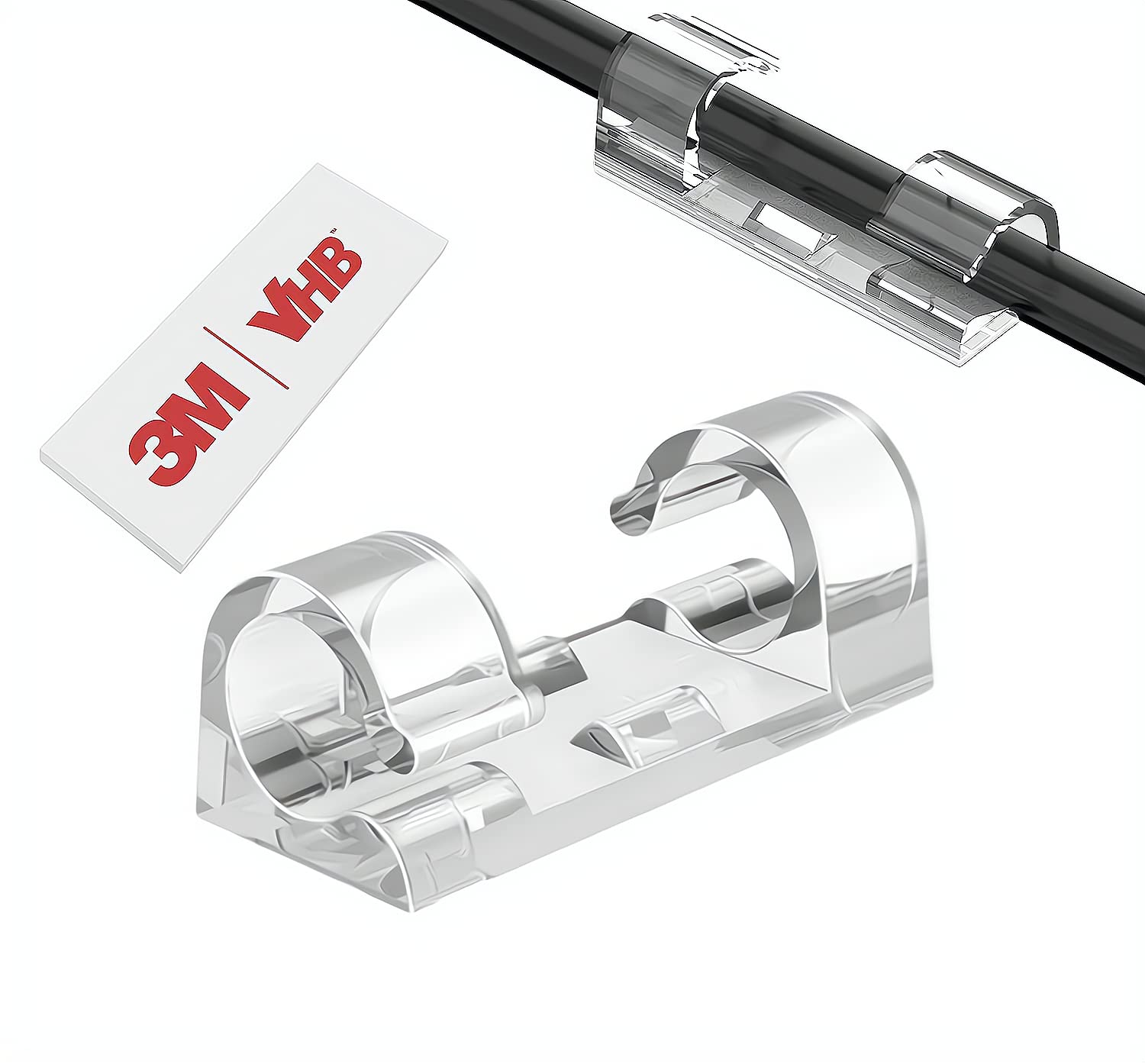 AFFAVON adhesive cable clips 80-pack for clutter-free setup.