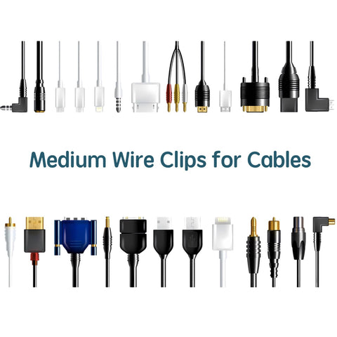AFFAVON wire organizer clip on wall keeps cords tidy.
