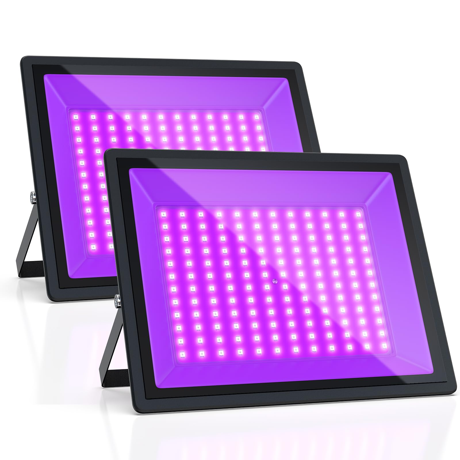 AffyBulb 150W UV blacklight highlights neon accents for parties and displays