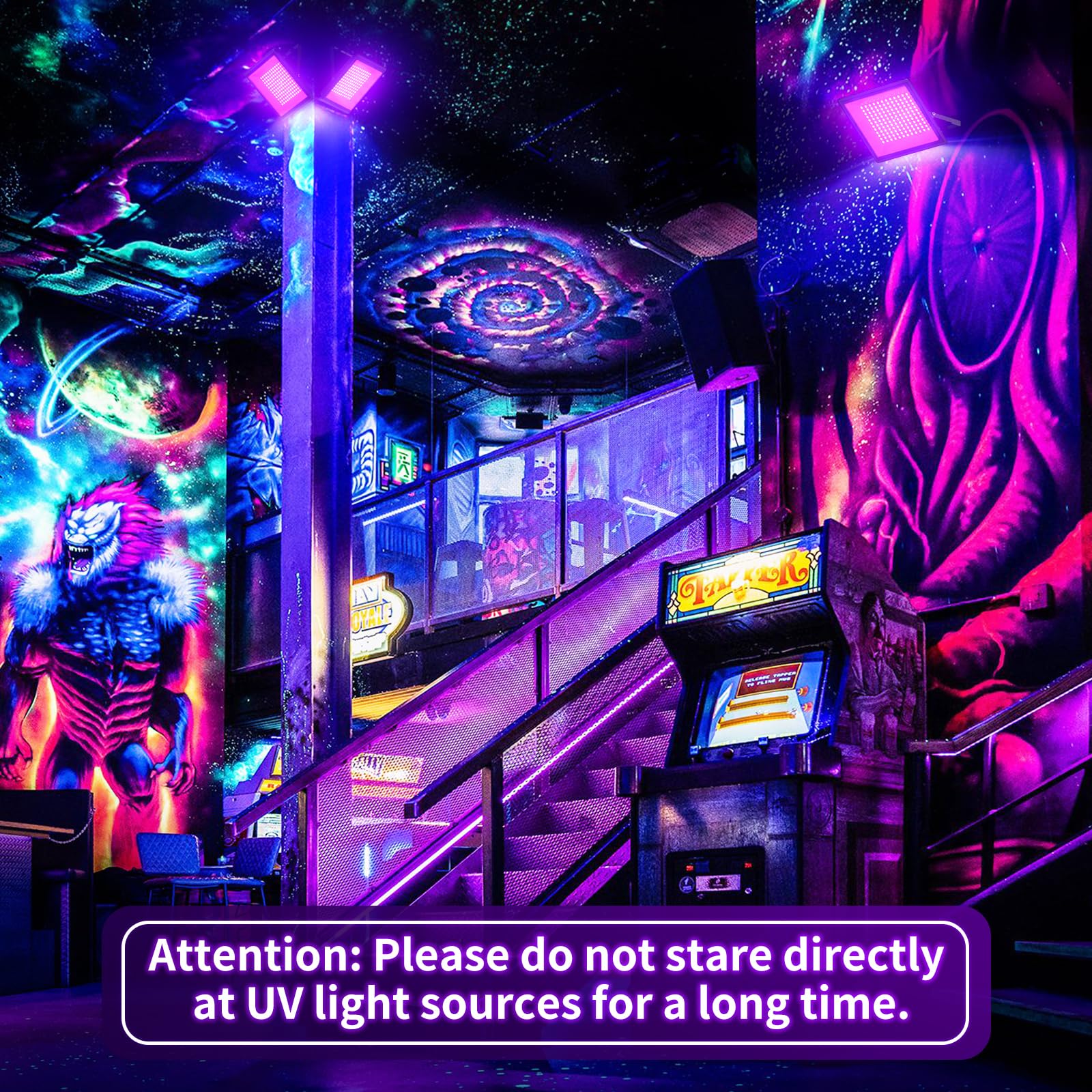 AffyBulb IP66 UV light suitable for indoor and outdoor setups, weather-ready for events