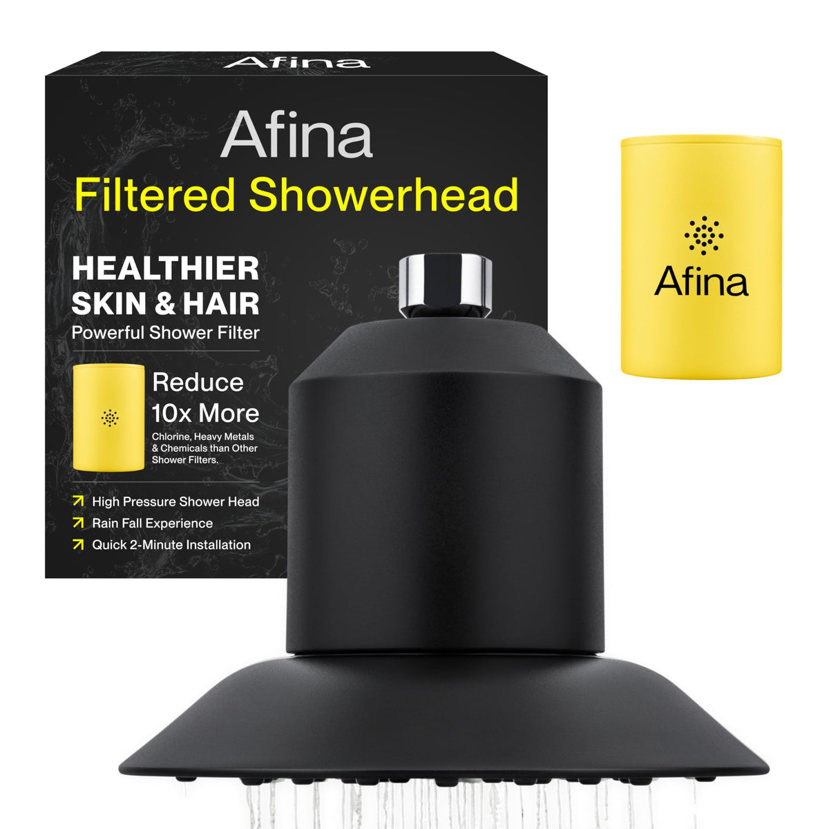 Afina filtered shower head with KDF-55 delivers spa like filtration for softer skin