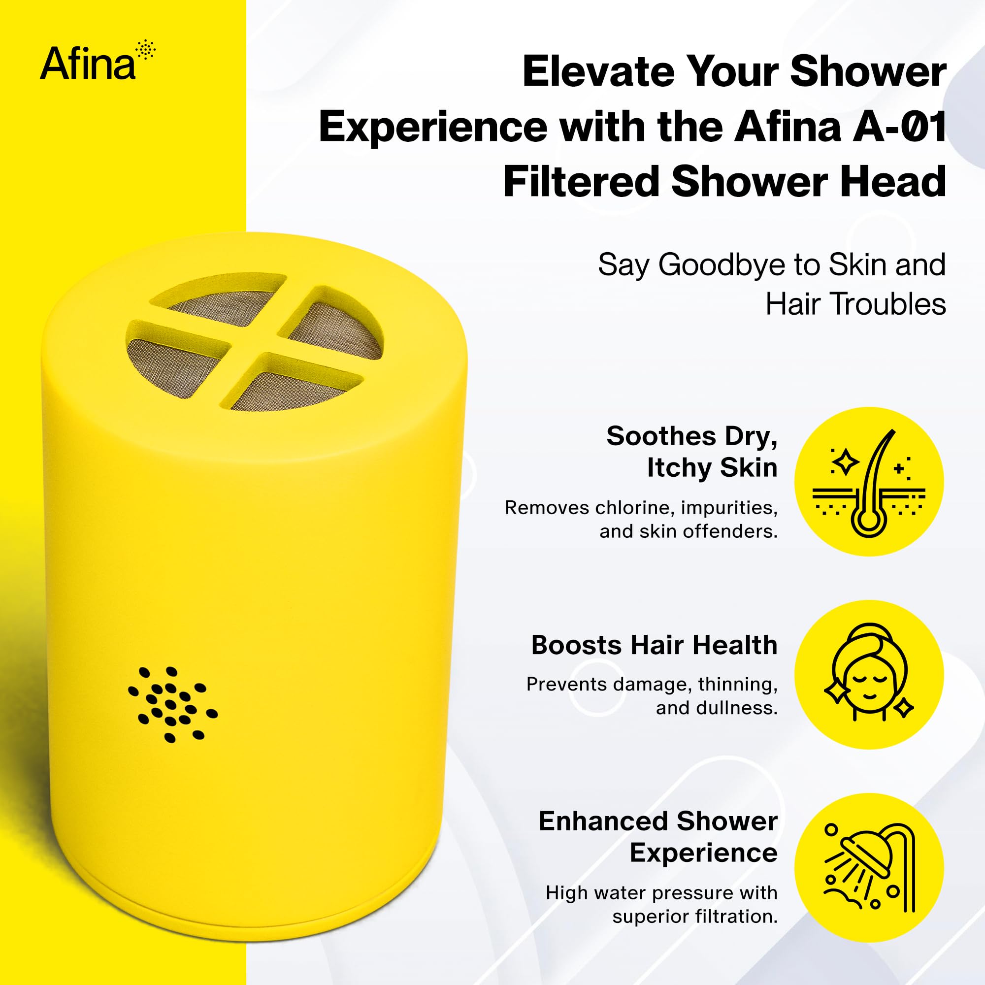 Afina filtered showerhead during installation showing quick setup for cleaner water.