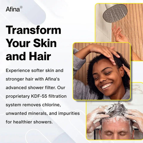 Afina high-pressure filtered showerhead maintains strong flow after filtration.