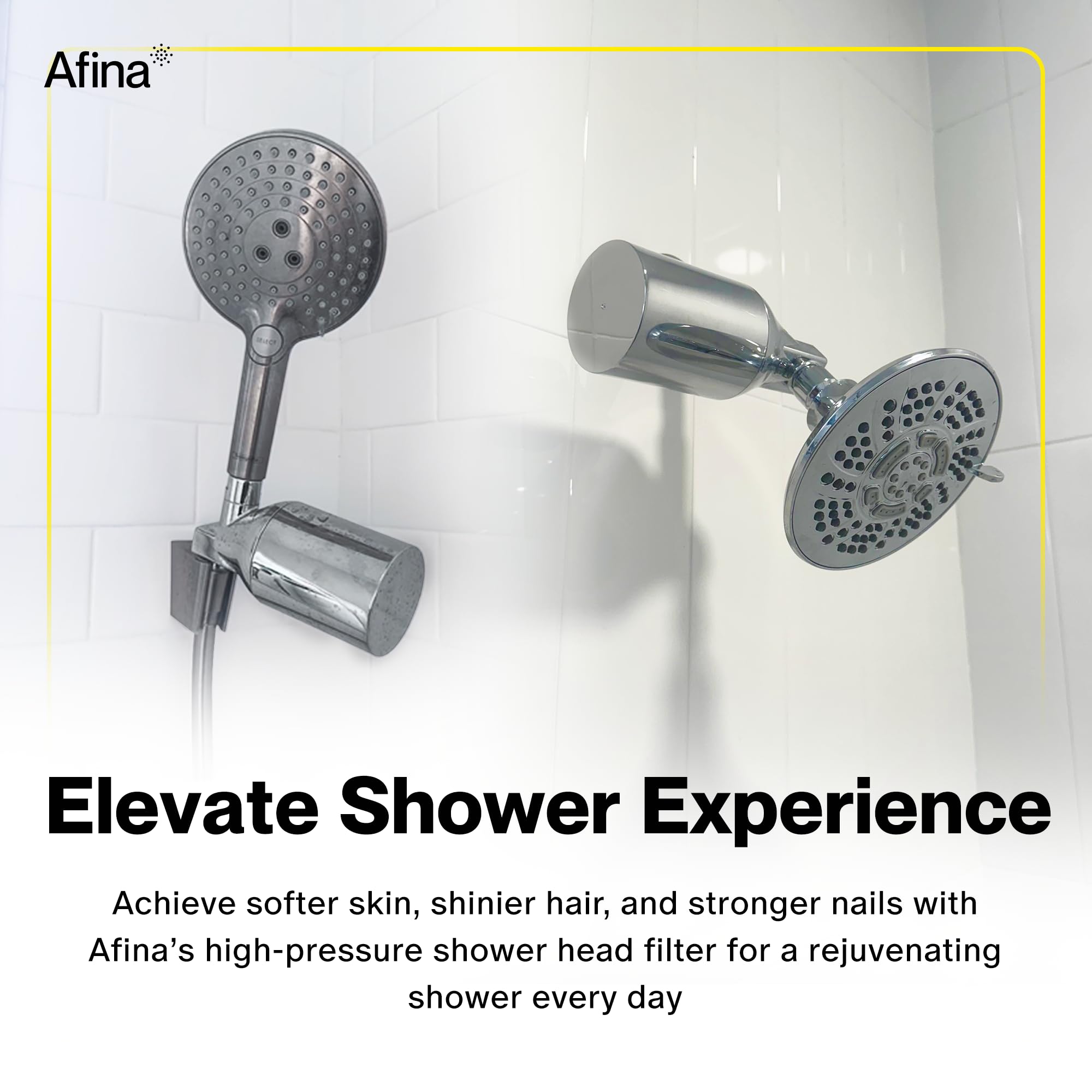 Afina universal-compatibility highlights easy fit with various shower types