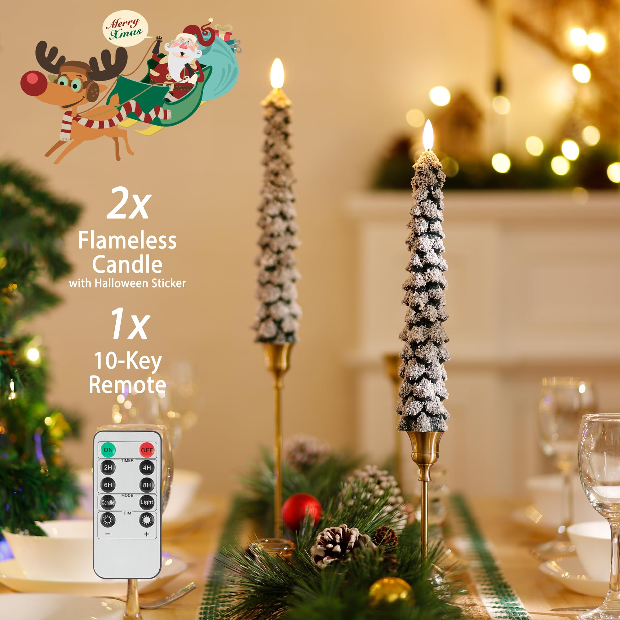 AFINETH 11.4-inch tall candles ideal for Christmas displays and lighting tables.