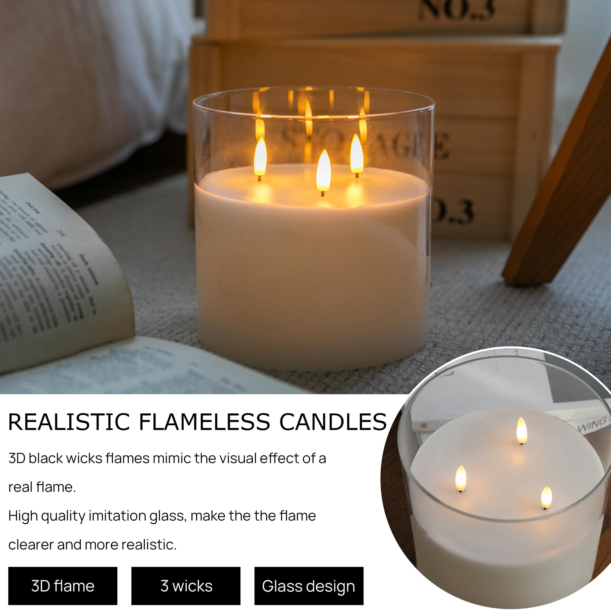 AFINETH 3D-flame LED candle shows realistic flicker for ambiance