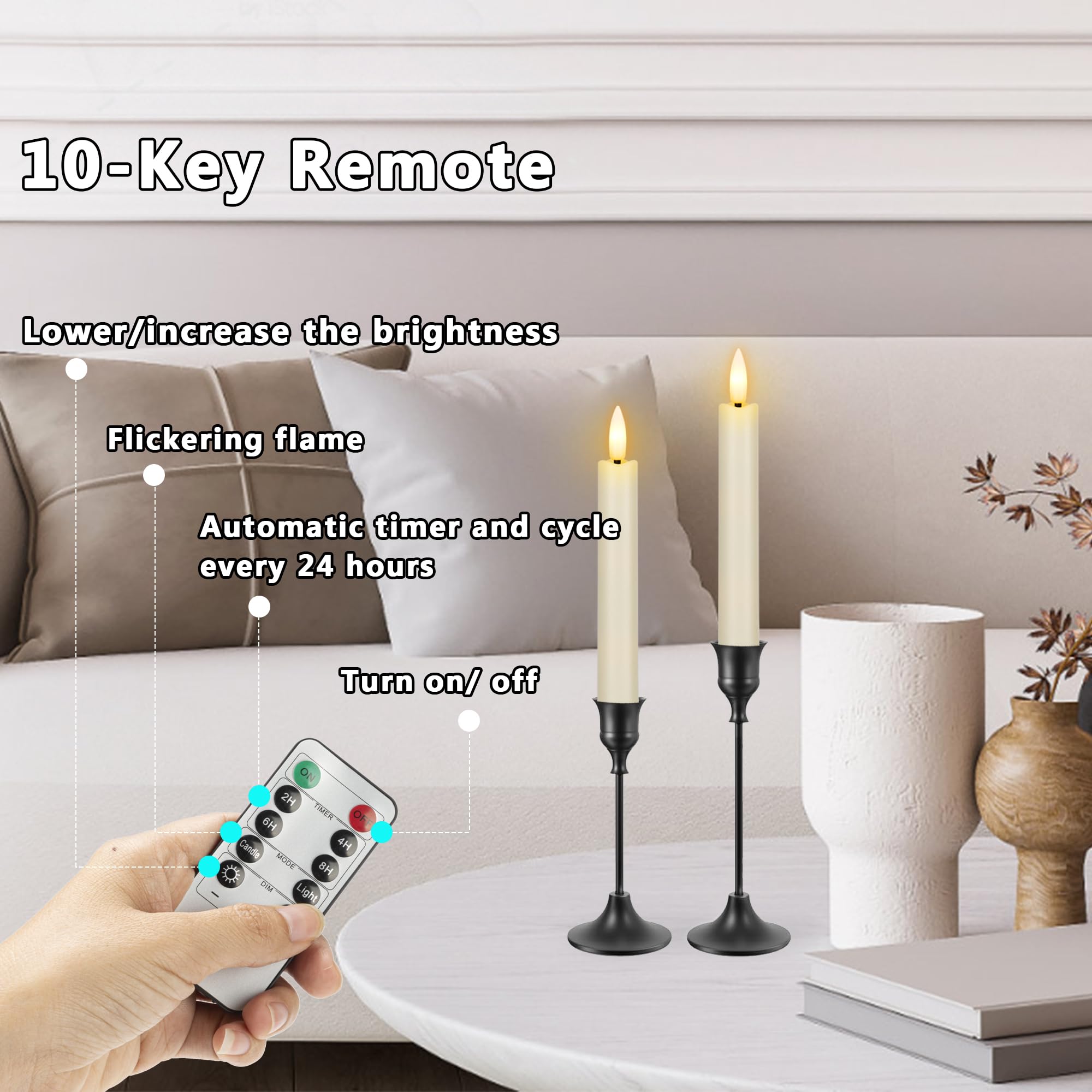 AFINETH 3D-wick flame close-up showcases lifelike glow.