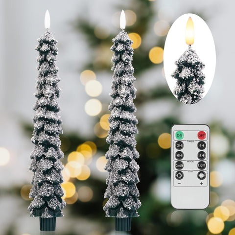 AFINETH Christmas tree candles with a 3D wick provide a lifelike winter glow.