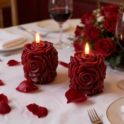 AFINETH dining scene with soft romantic candlelight