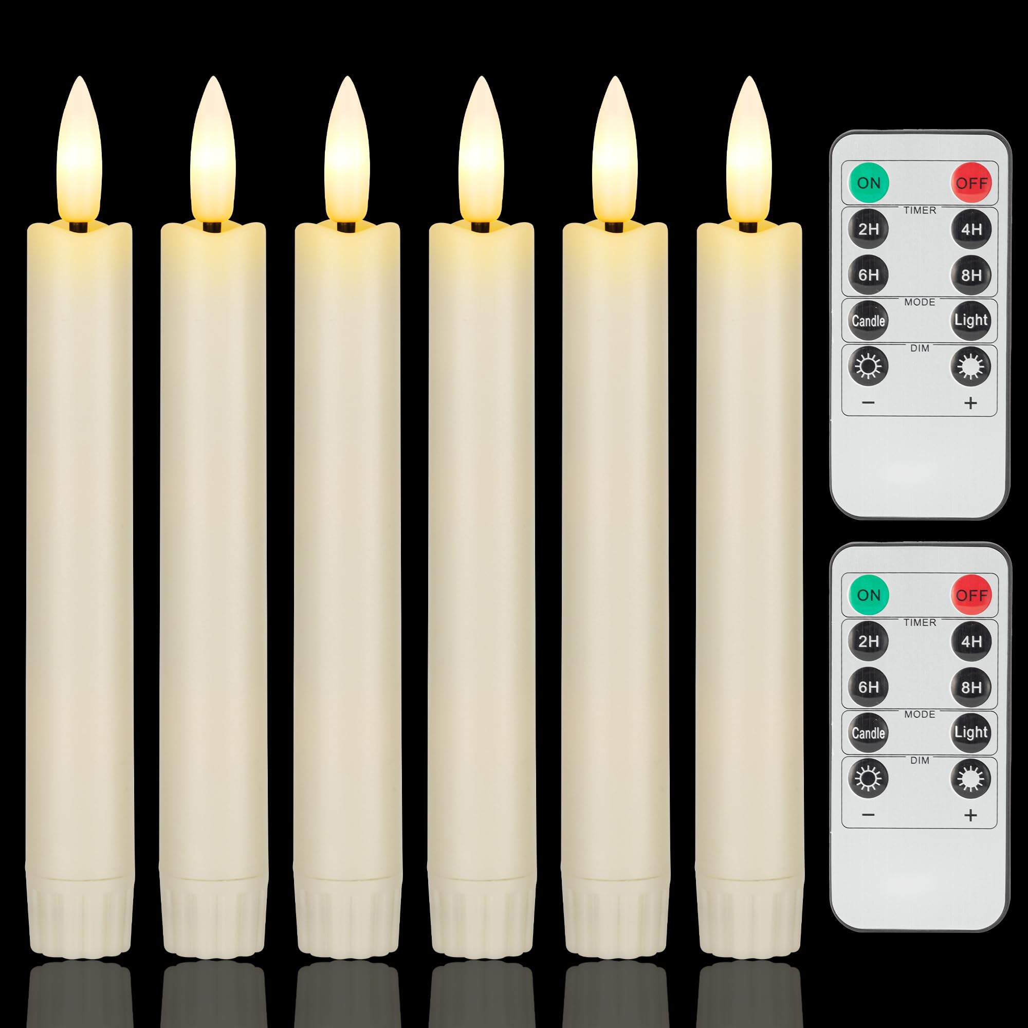AFINETH ivory flameless taper candle with remote for safe, cozy ambiance.