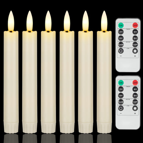 AFINETH ivory flameless taper candle with remote for safe, cozy ambiance.