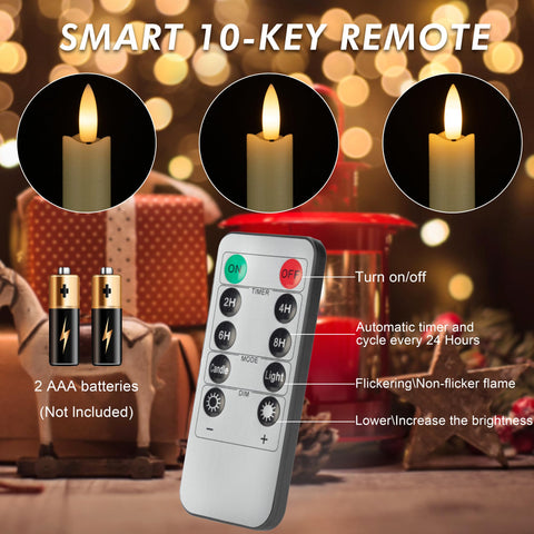 AFINETH dimmable and timer-enabled taper candles for customizable mood lighting