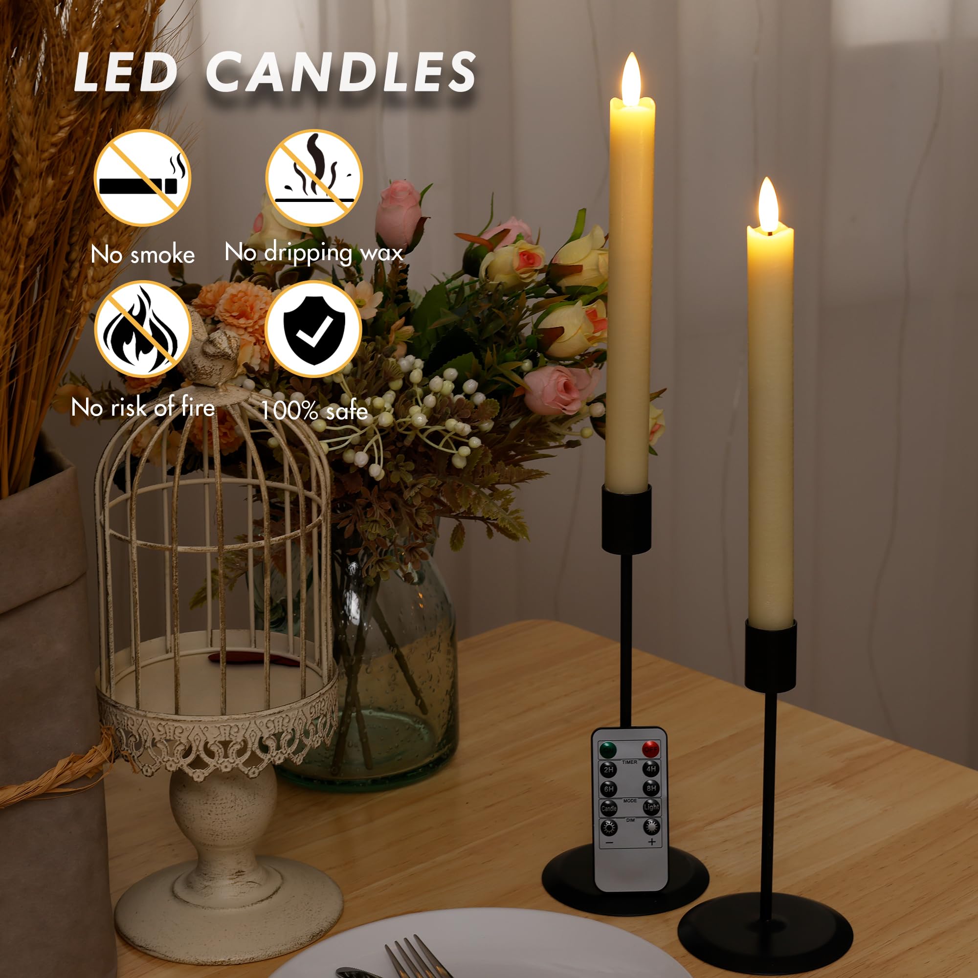 AFINETH safe smoke-free candles with no dripping wax for family-friendly decor