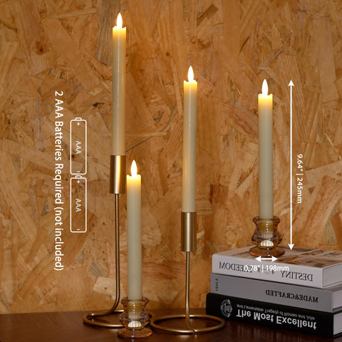 AFINETH remote-controlled taper candle for easy brightness and mode adjustments