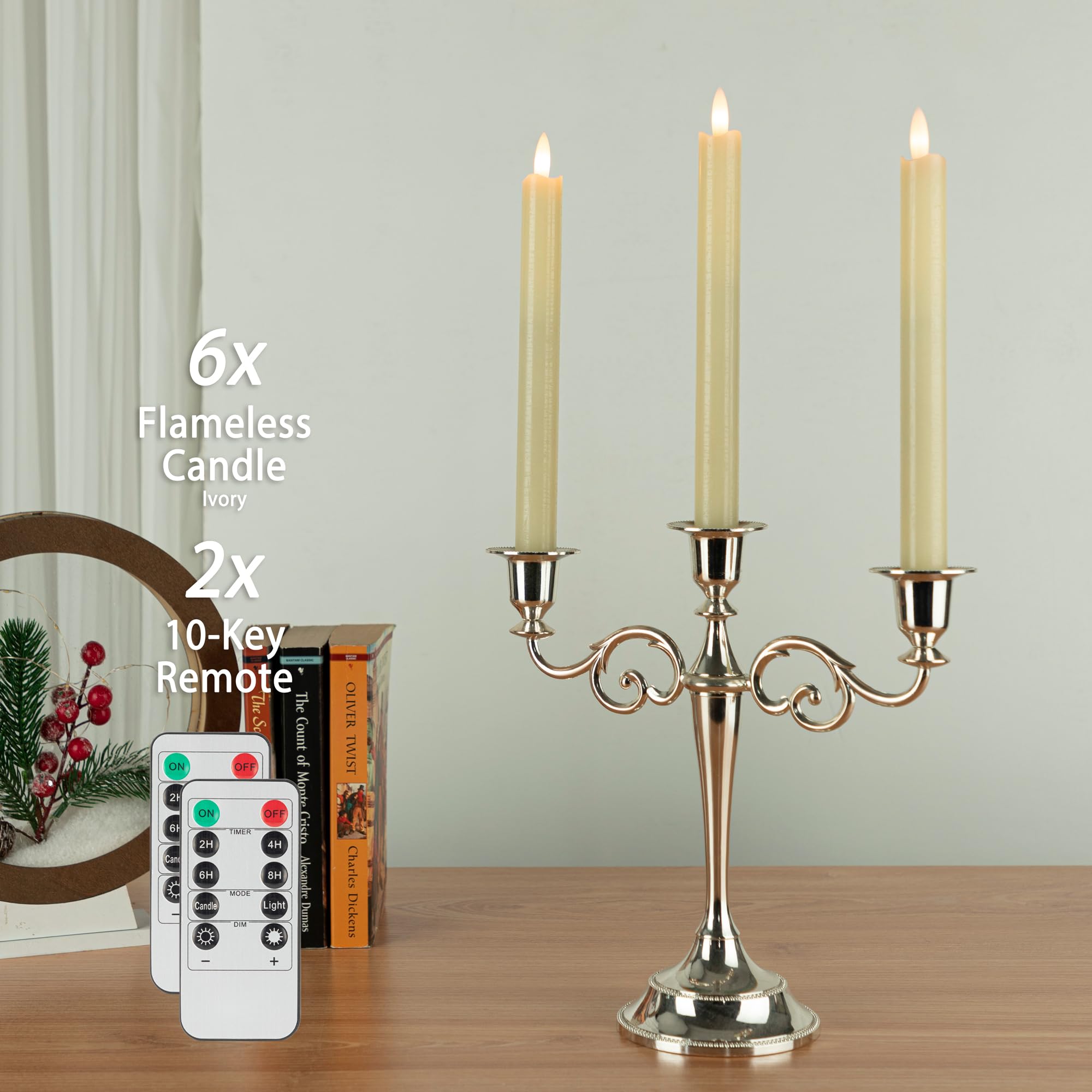 AFINETH ivory taper candles styled as a table centerpiece for weddings