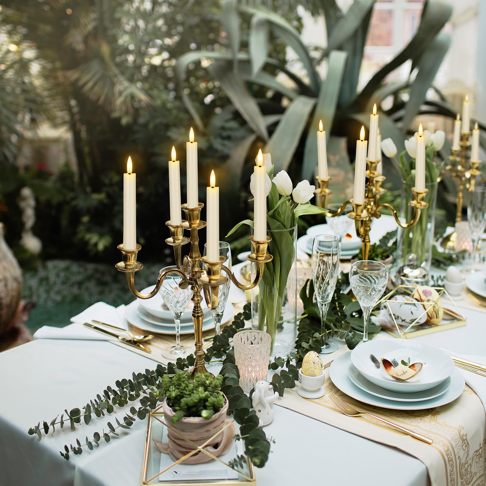 AFINETH candles on mantel provide warm, romantic lighting.