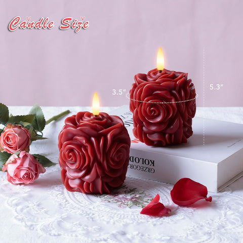 AFINETH two-pack rose flameless candles on a clean tabletop