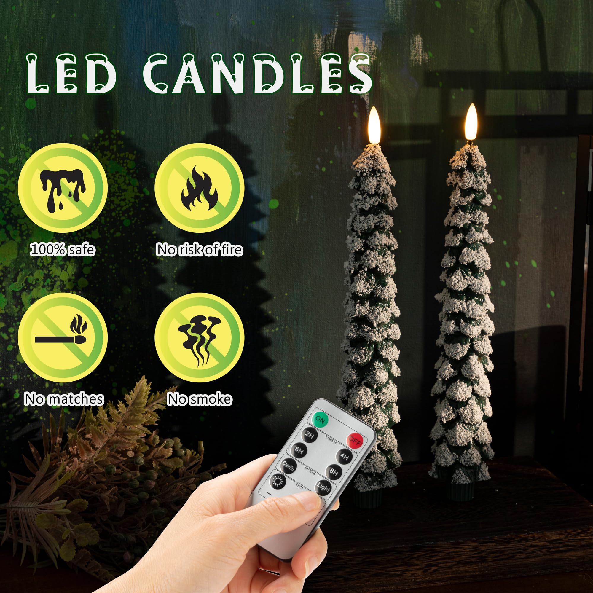 AFINETH silicone-bottom design keeps these candles steady on any holder.