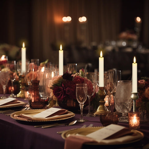 AFINETH soft-glow candles create intimate atmospheres for celebrations.