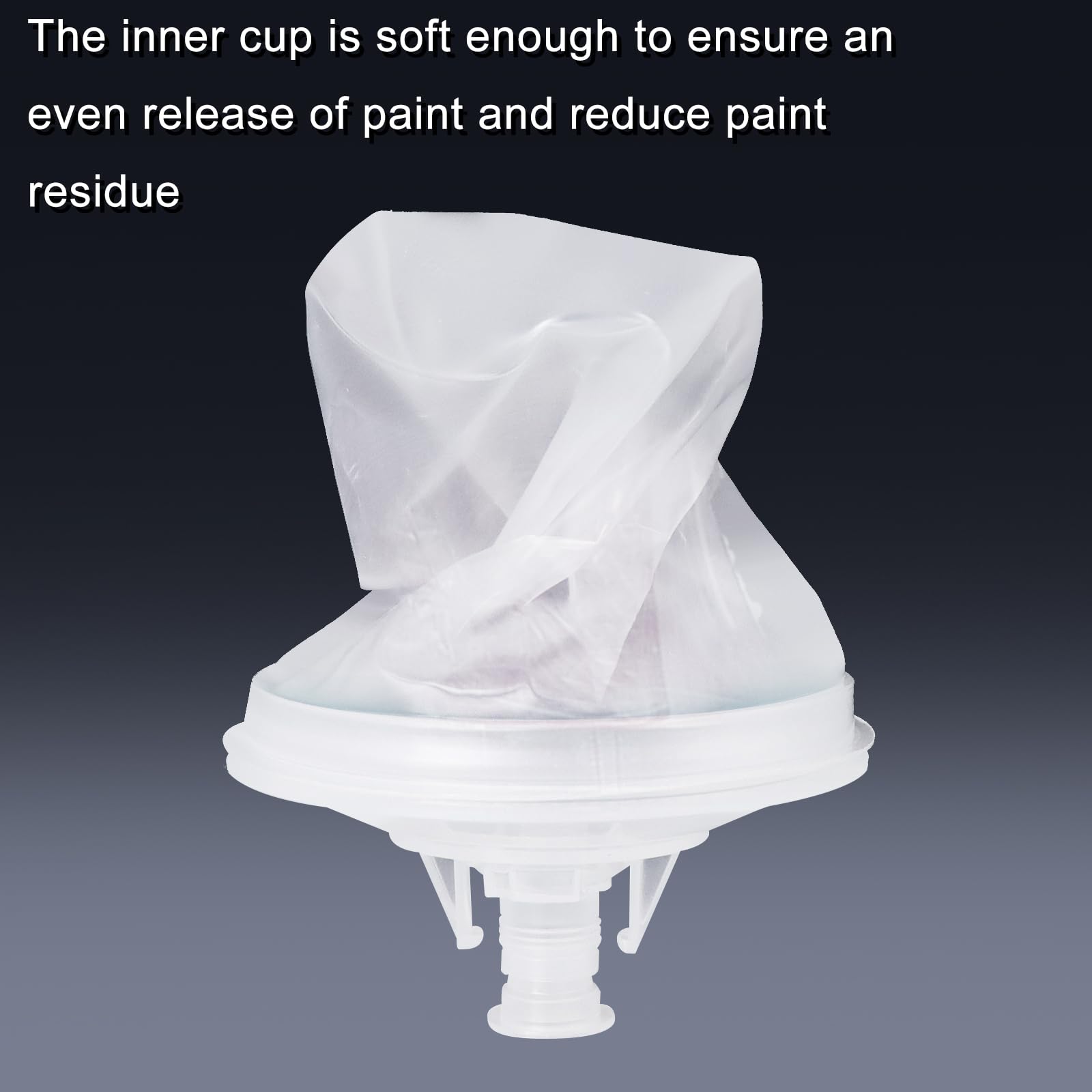 Aflybltol clear cup with graduations showing mixing ratios clearly.