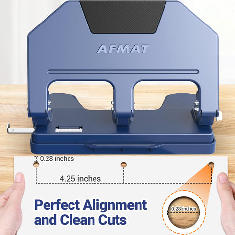 AFMAT 3 Hole Punch folds for compact storage in desks or drawers.