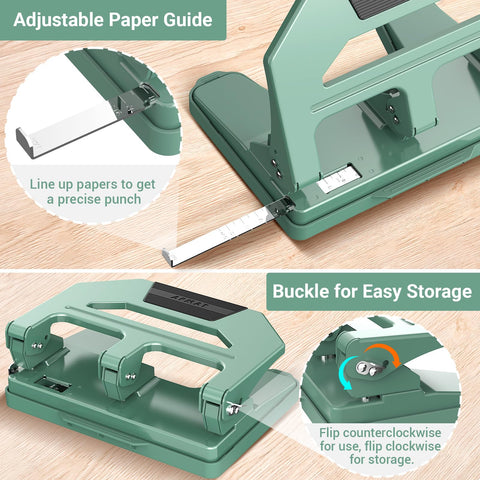 AFMAT 3-hole punch with large chip tray for easy emptying