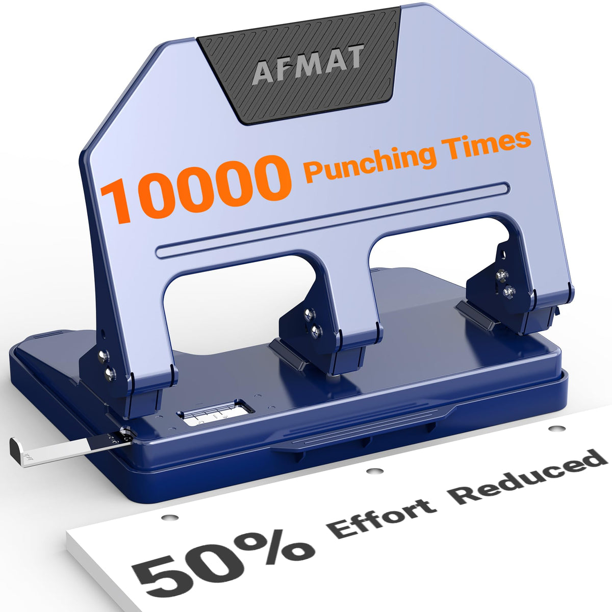 AFMAT 3 Hole Punch with metal heavy-duty design for daily use and lasting performance.