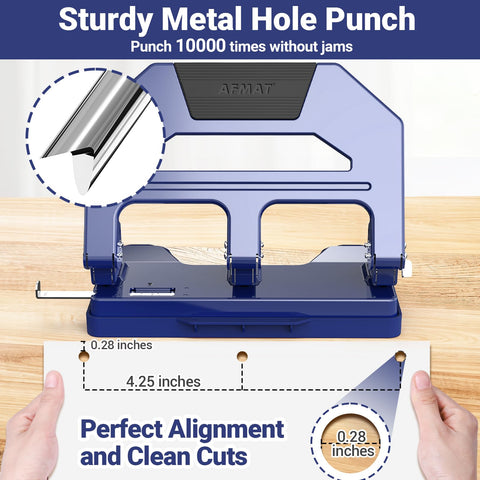 AFMAT adjustable paper guide aligns holes consistently for 8.5x11 or similar sizes