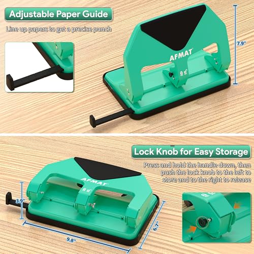 AFMAT HP20 adjustable paper guide ensuring precise hole alignment.
