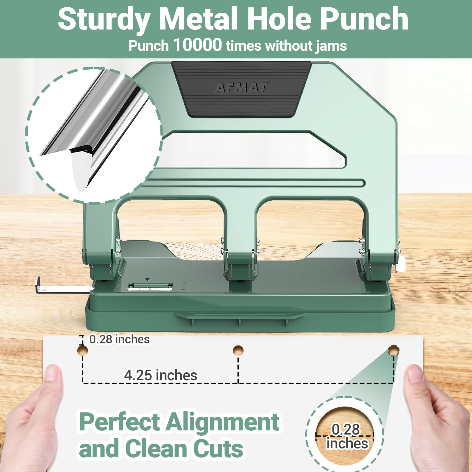 AFMAT adjustable paper guide keeps holes aligned consistently