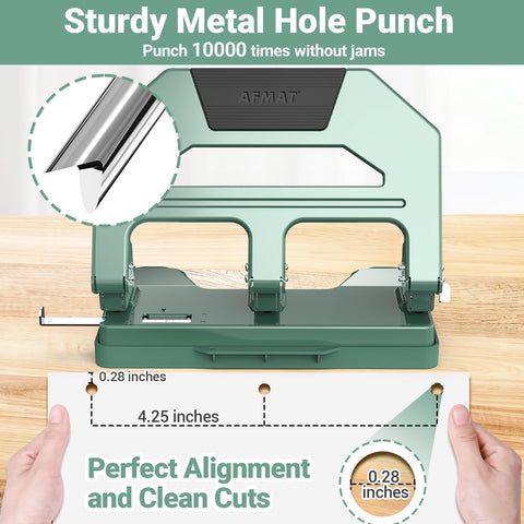 AFMAT adjustable paper guide keeps holes aligned consistently