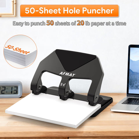 AFMAT HP20 adjustable paper guide aligns holes consistently.