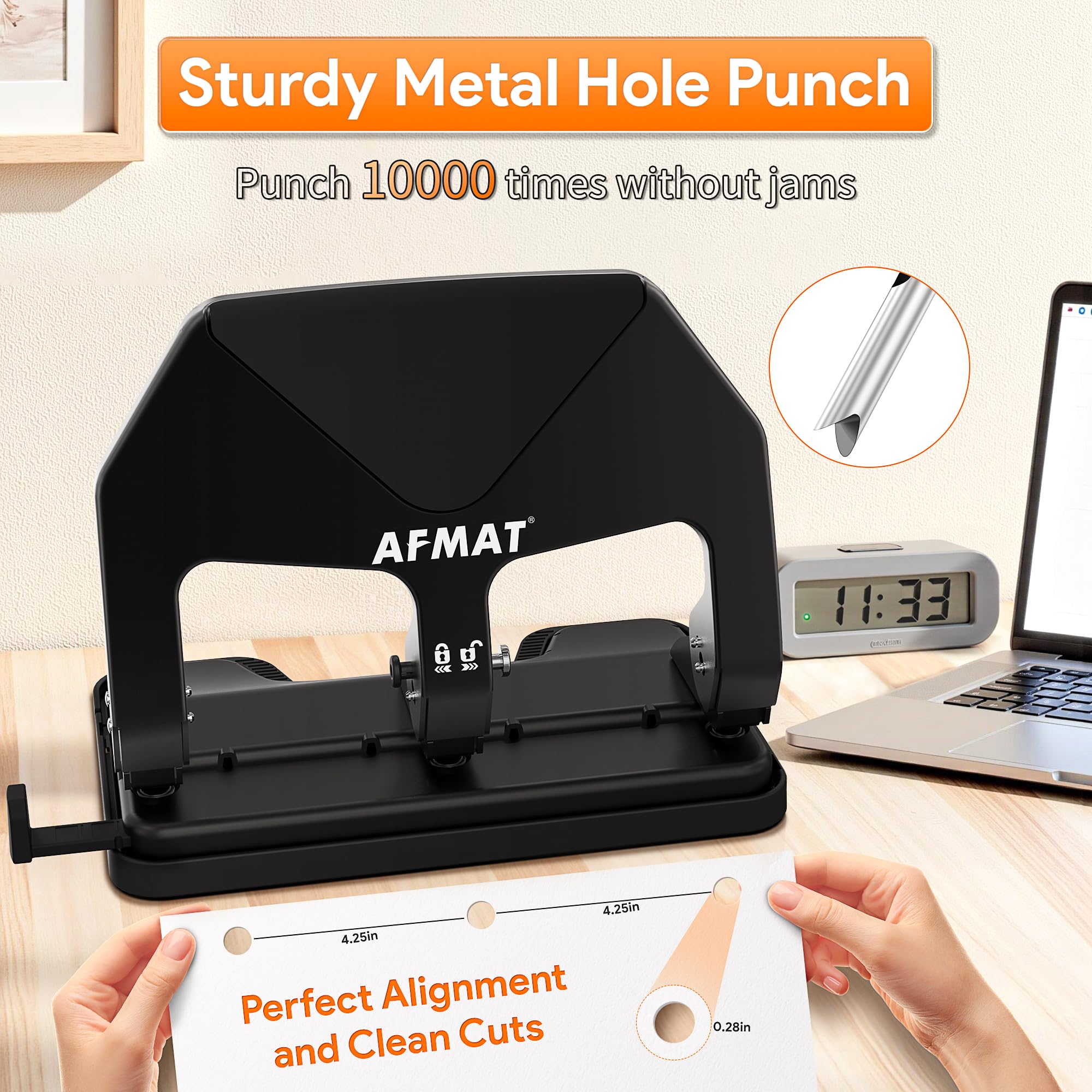 Sturdy metal construction of AFMAT HP20 for long-lasting office use.