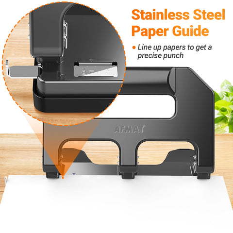 AFMAT HPX1 built-in paper guide ensures precise hole alignment