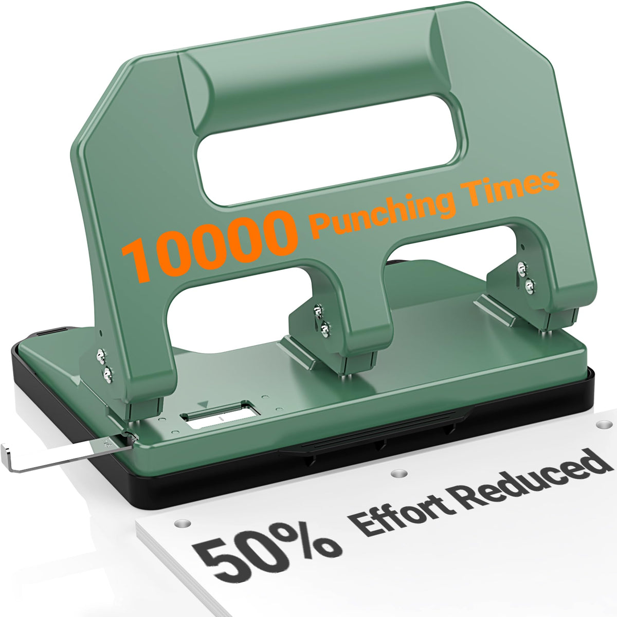 AFMAT HPX1 heavy-duty 3-hole punch front view for high-volume punching